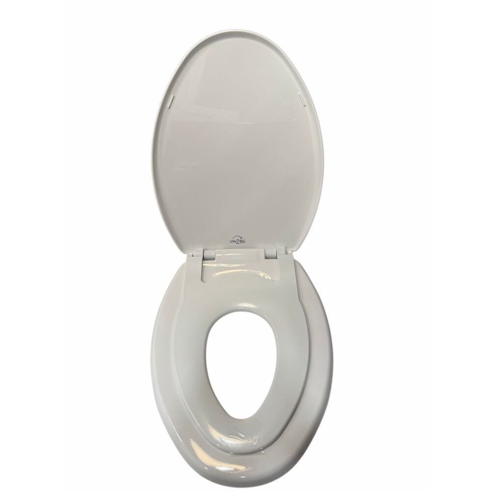 New Elongated toilet seat with toddler flap - white